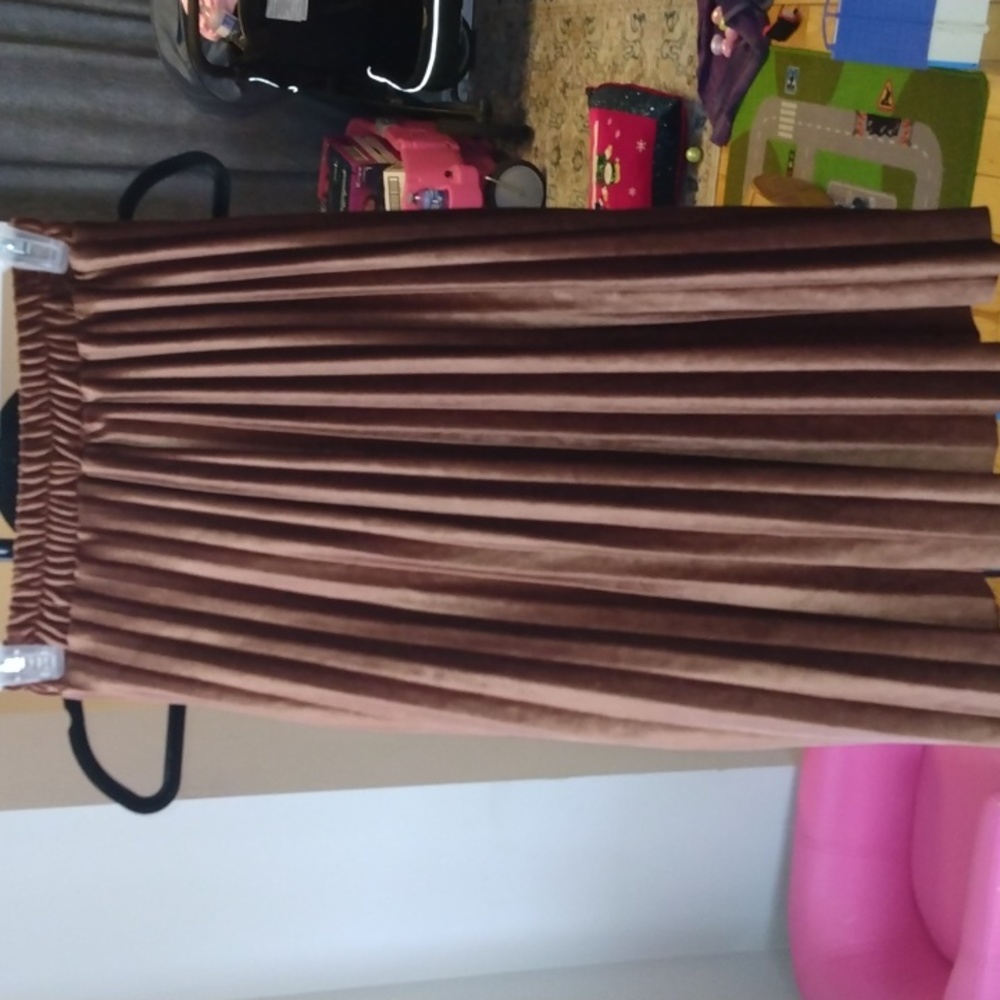 Kivenst women's bronze pleated midi skirt Sz small new